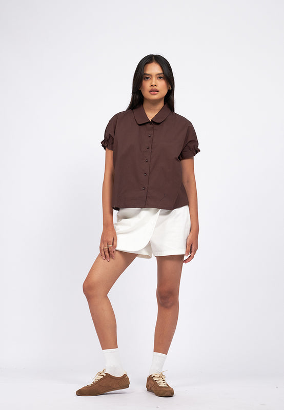 Round Collar Button Up Shirt
