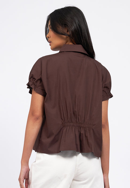 Round Collar Button Up Shirt