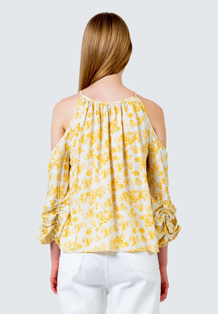 Cold Shoulder Printed Blouse