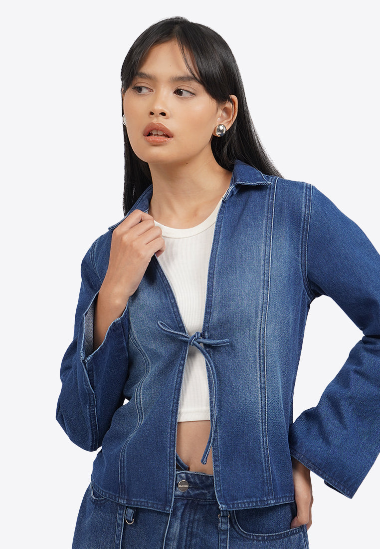 Tied Details Denim Outer