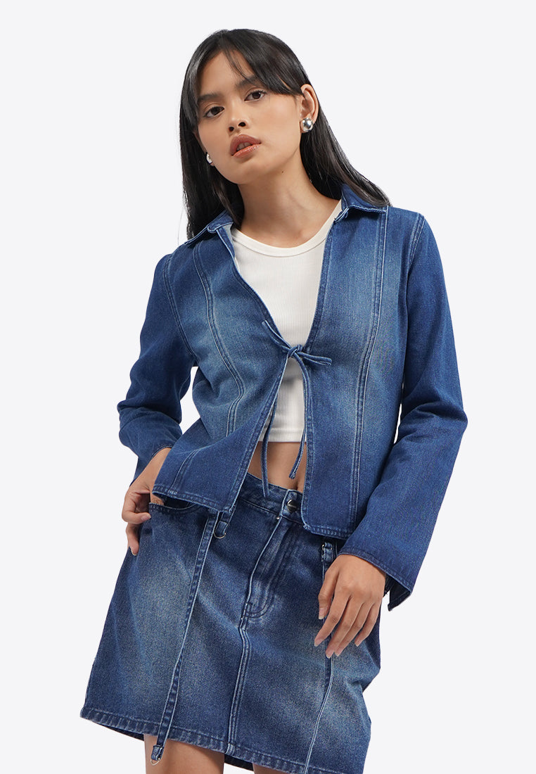 Tied Details Denim Outer