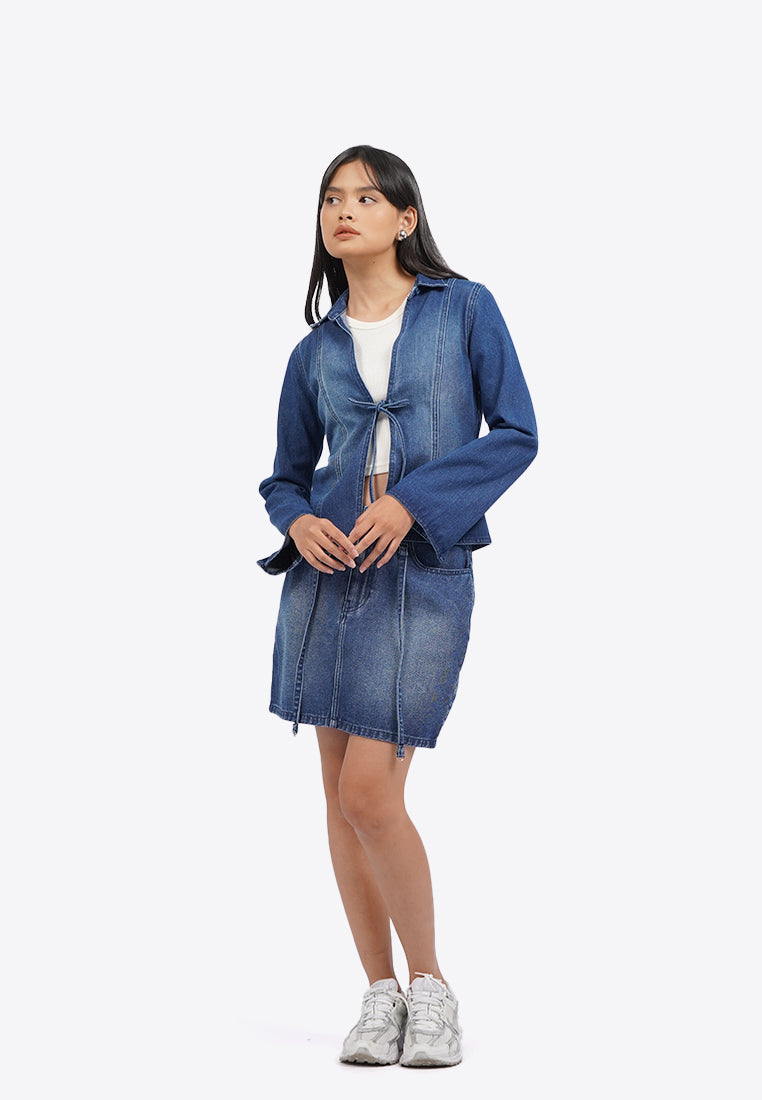 Tied Details Denim Outer
