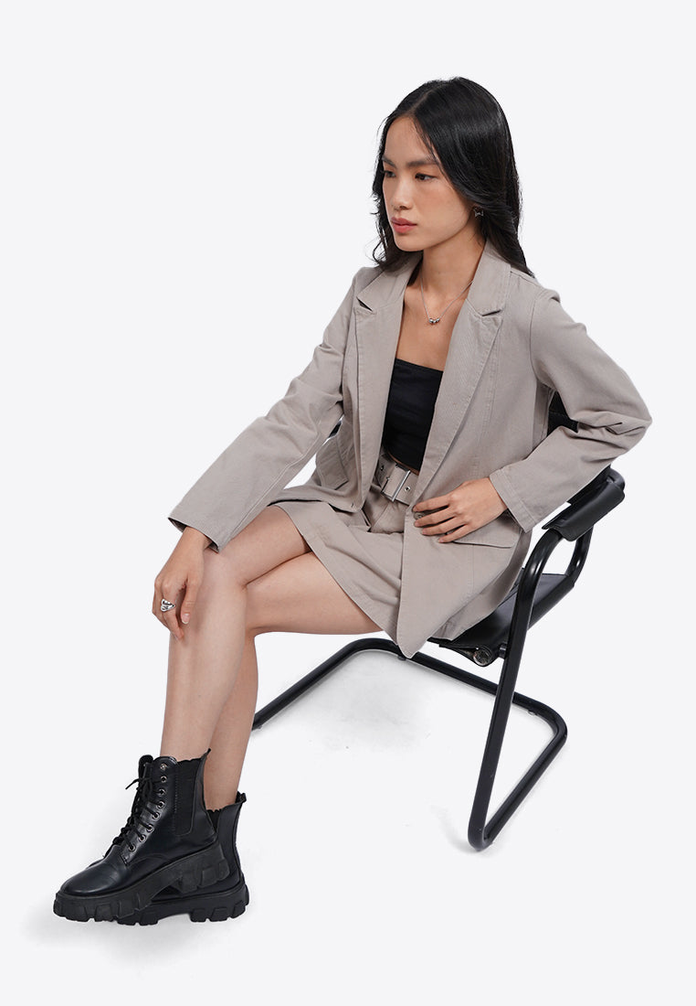 Oversized Twill Blazer