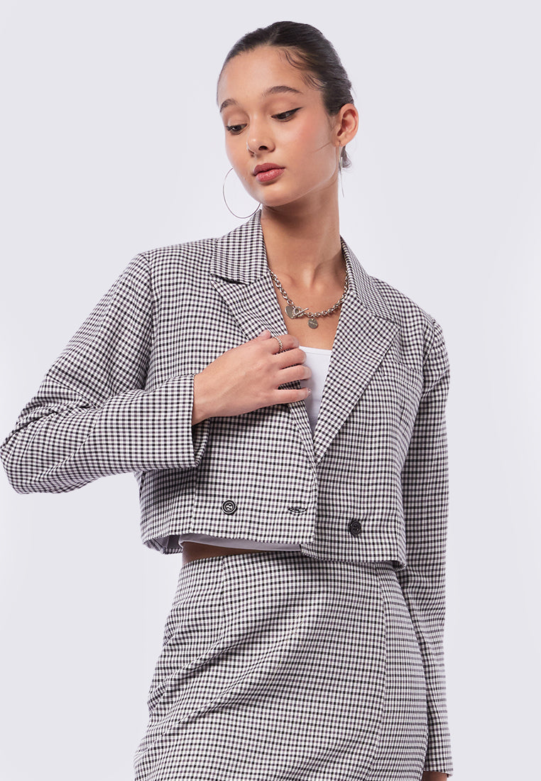 Cropped Blazer with Buttons