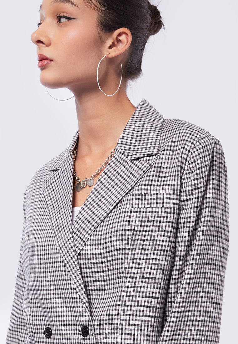 Cropped Blazer with Buttons