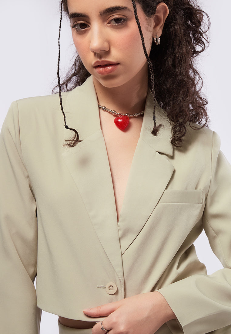Regular Fit Crop Blazer