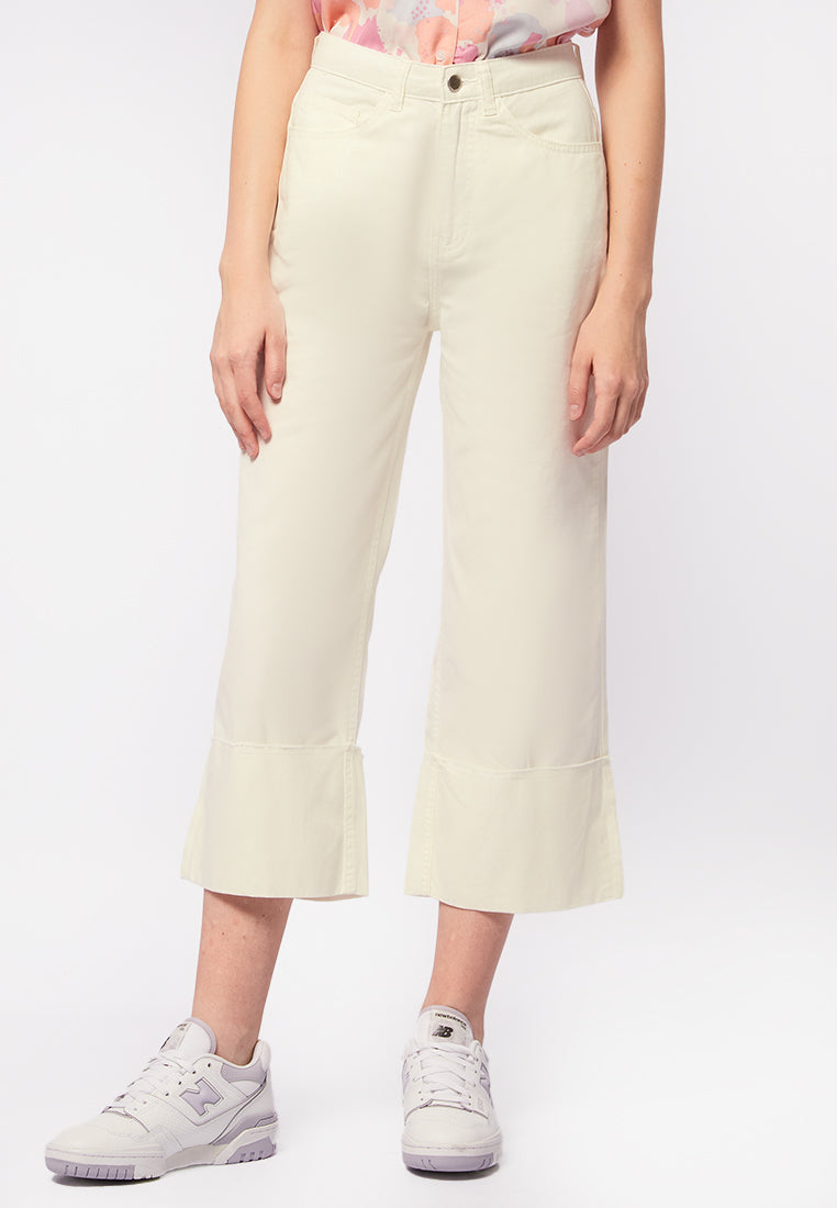 High Waist Denim Cullotte