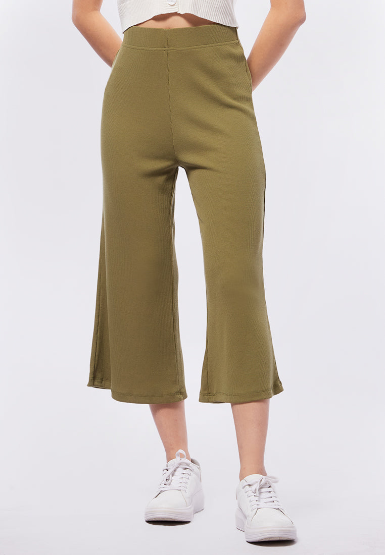 Rib Cullotte Pants