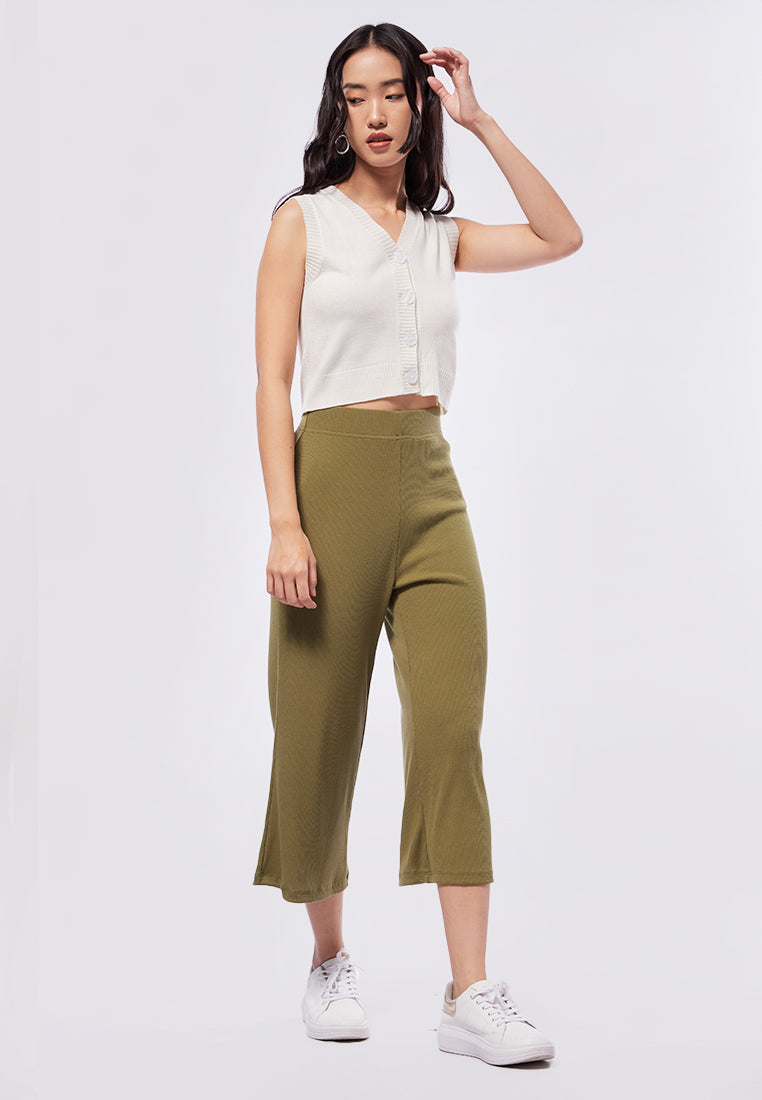 Rib Cullotte Pants