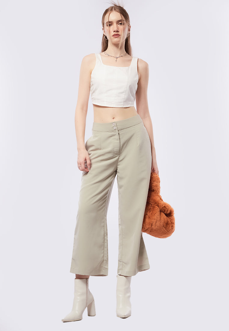Double Button Culotte Pants