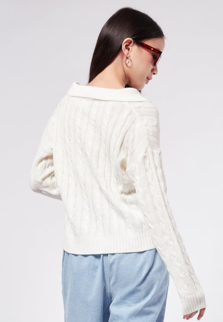 Cardigan with Polo Collar