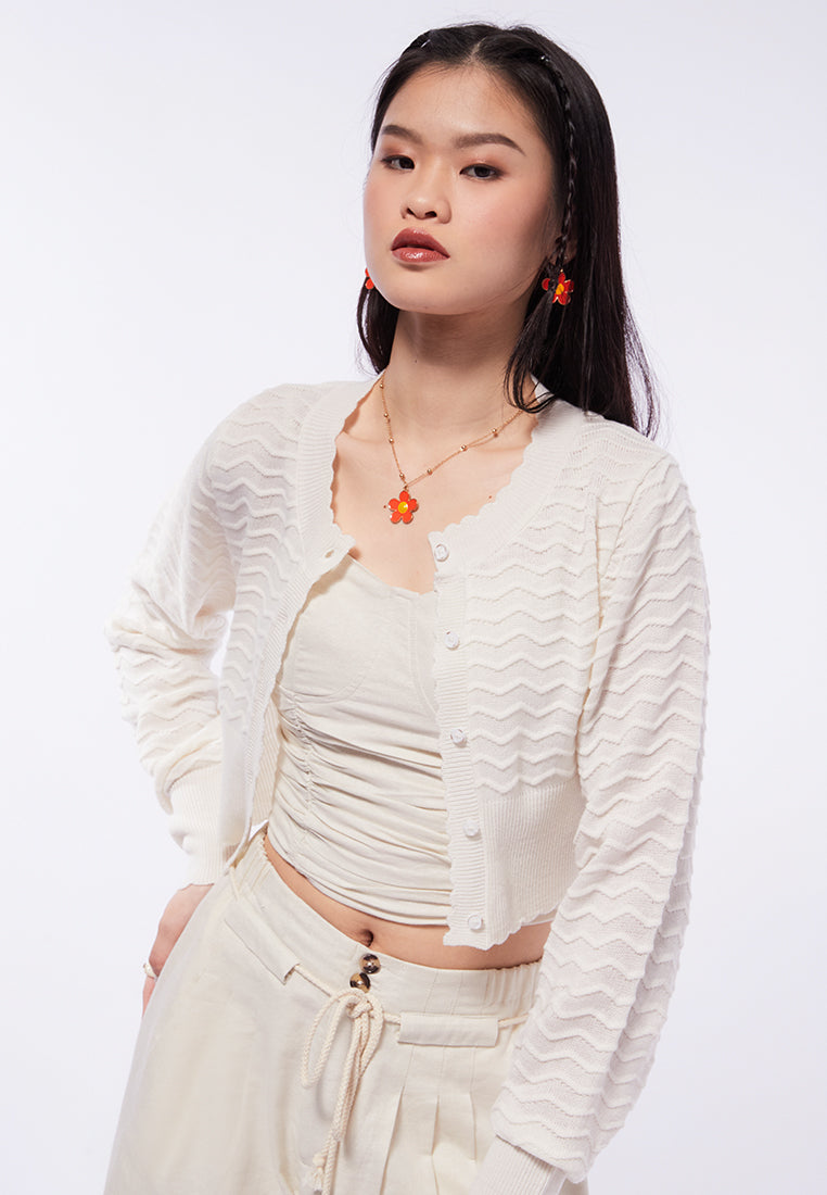 Textured Weave Knit Cardigan