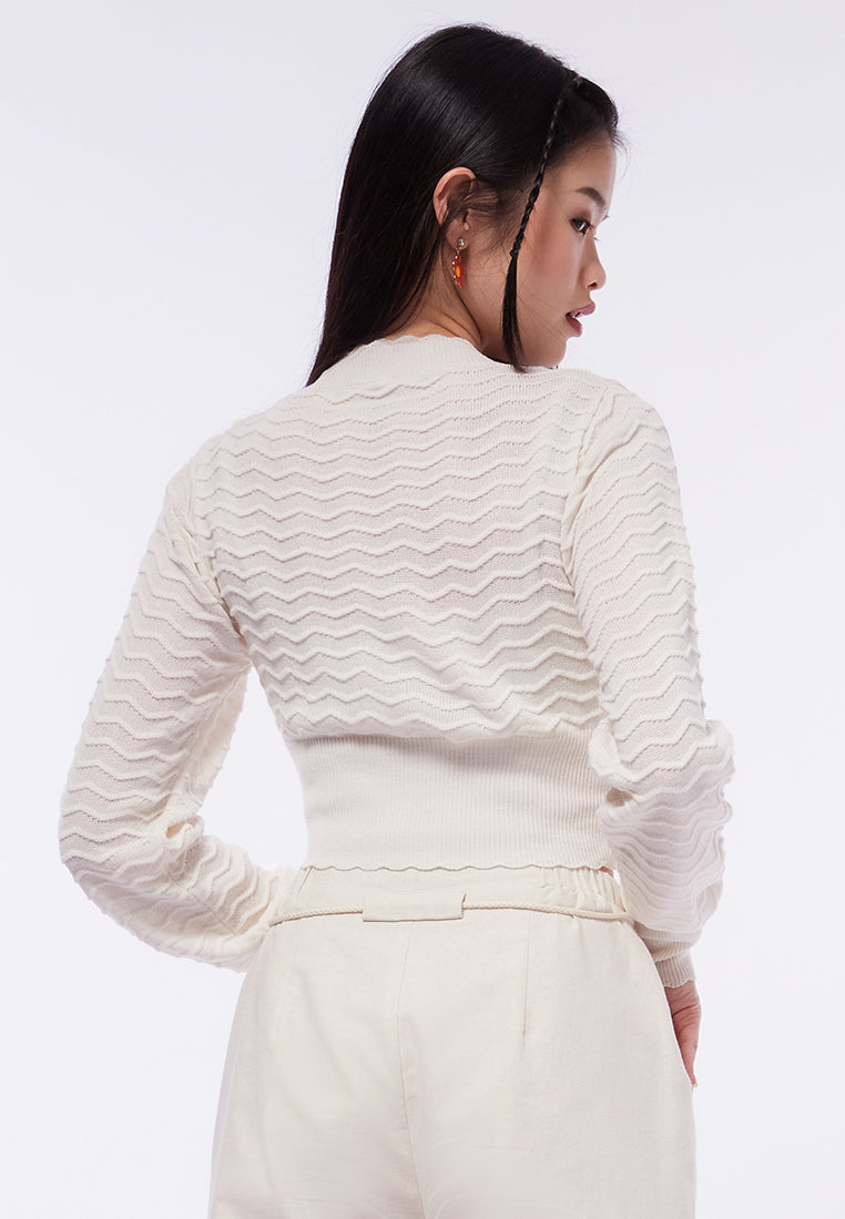 Textured Weave Knit Cardigan
