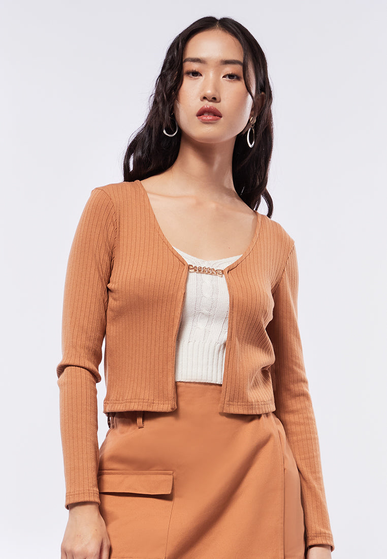 Cardigan with Front Chain Details