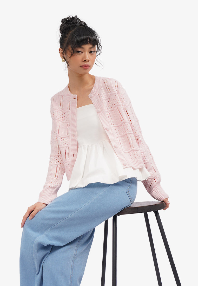 Long Sleeve Wavy Cardigan