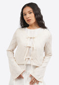 Long Sleeve Tie Up Knit Cardigan