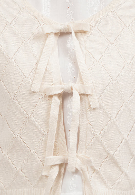 Long Sleeve Tie Up Knit Cardigan