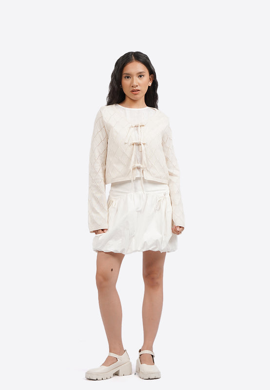Long Sleeve Tie Up Knit Cardigan