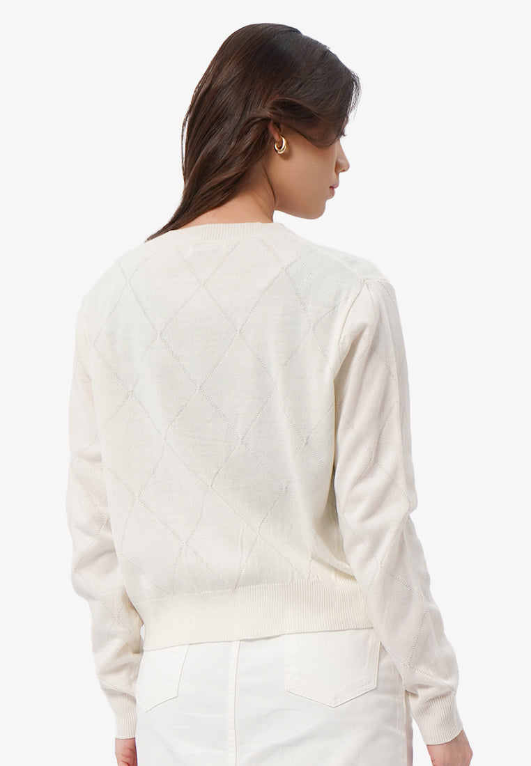 Ribbon Details Long Sleeve Cardigan
