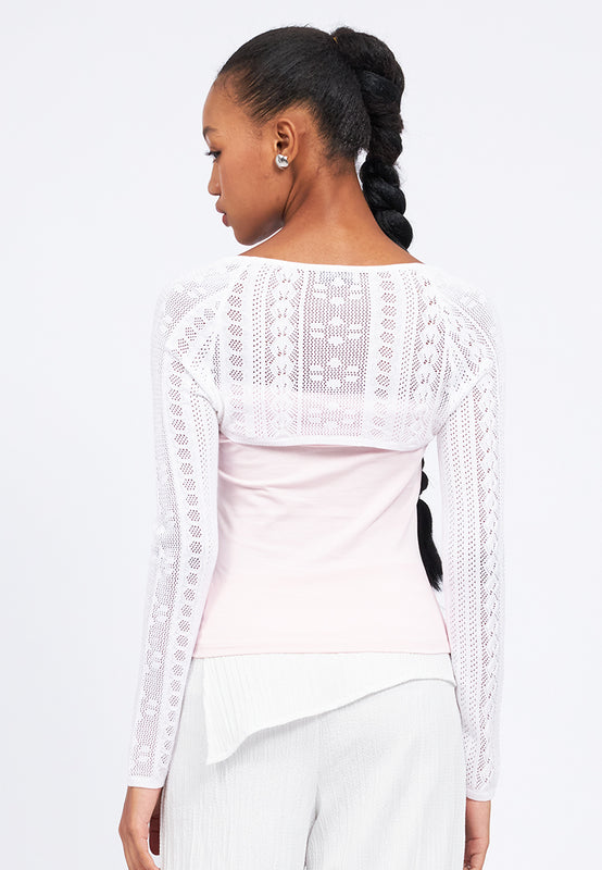 Openwork Knitted Bolero