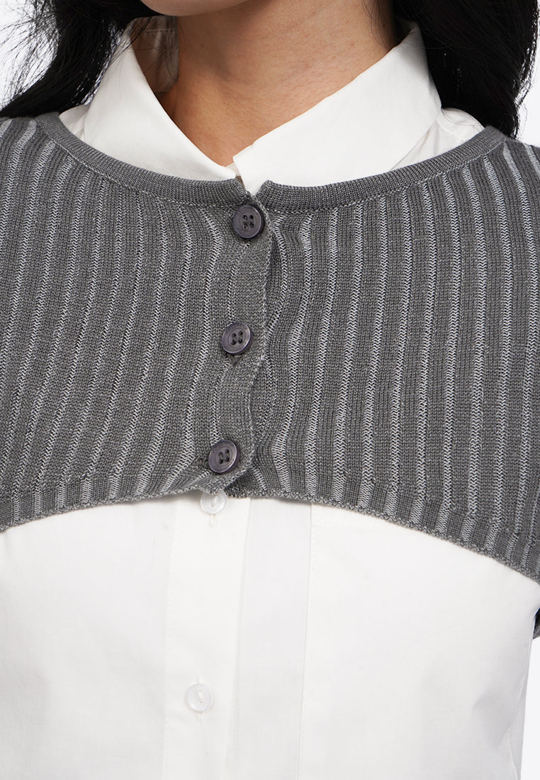 Two Tone Cropped Cardigan