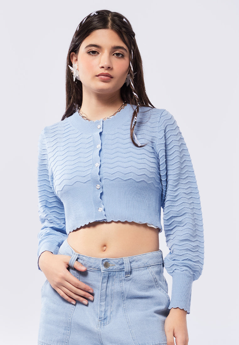 Textured Weaved Knit Cardigan
