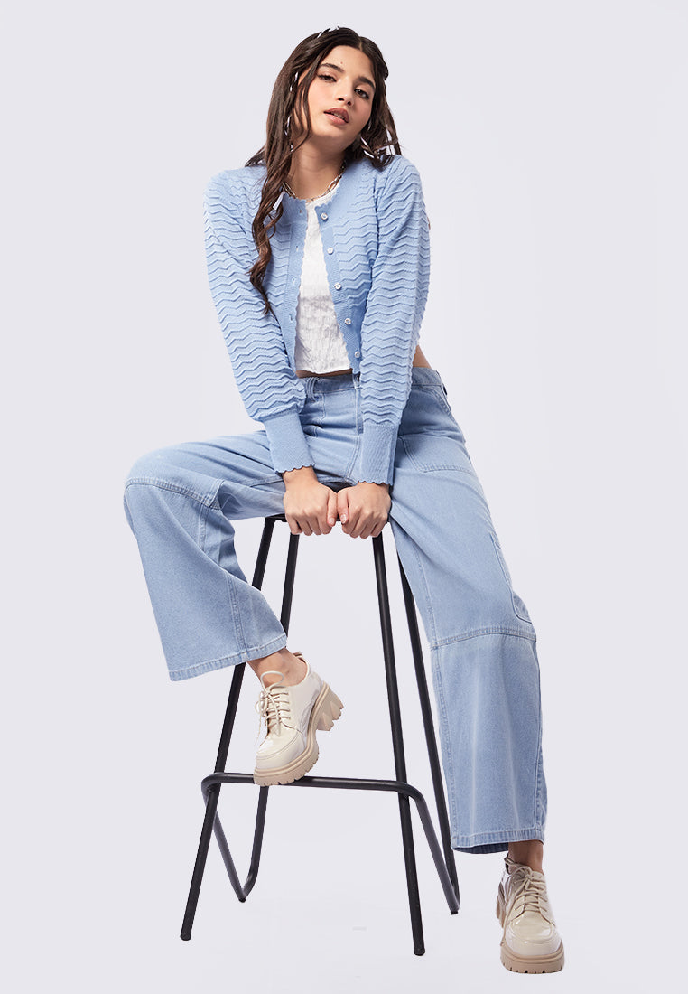 Textured Weaved Knit Cardigan