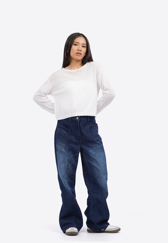 Long Sleeve Textured Knit Sweater