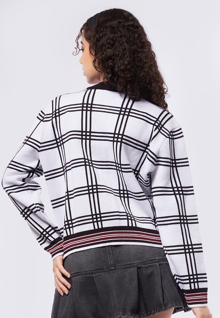 Long Sleeve Plaid Cardigan