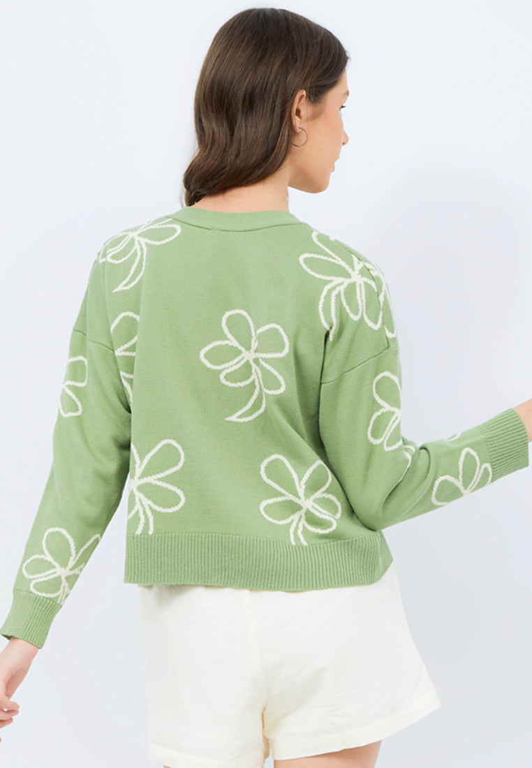 Floral Knit Cardigan