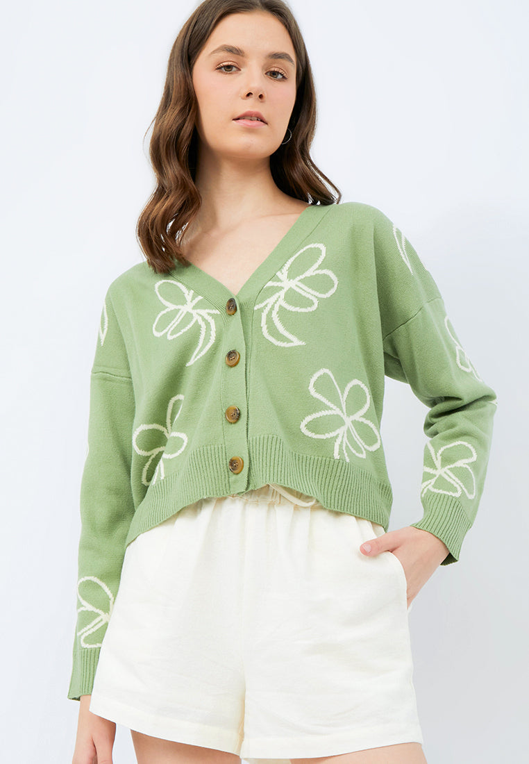 Floral Knit Cardigan