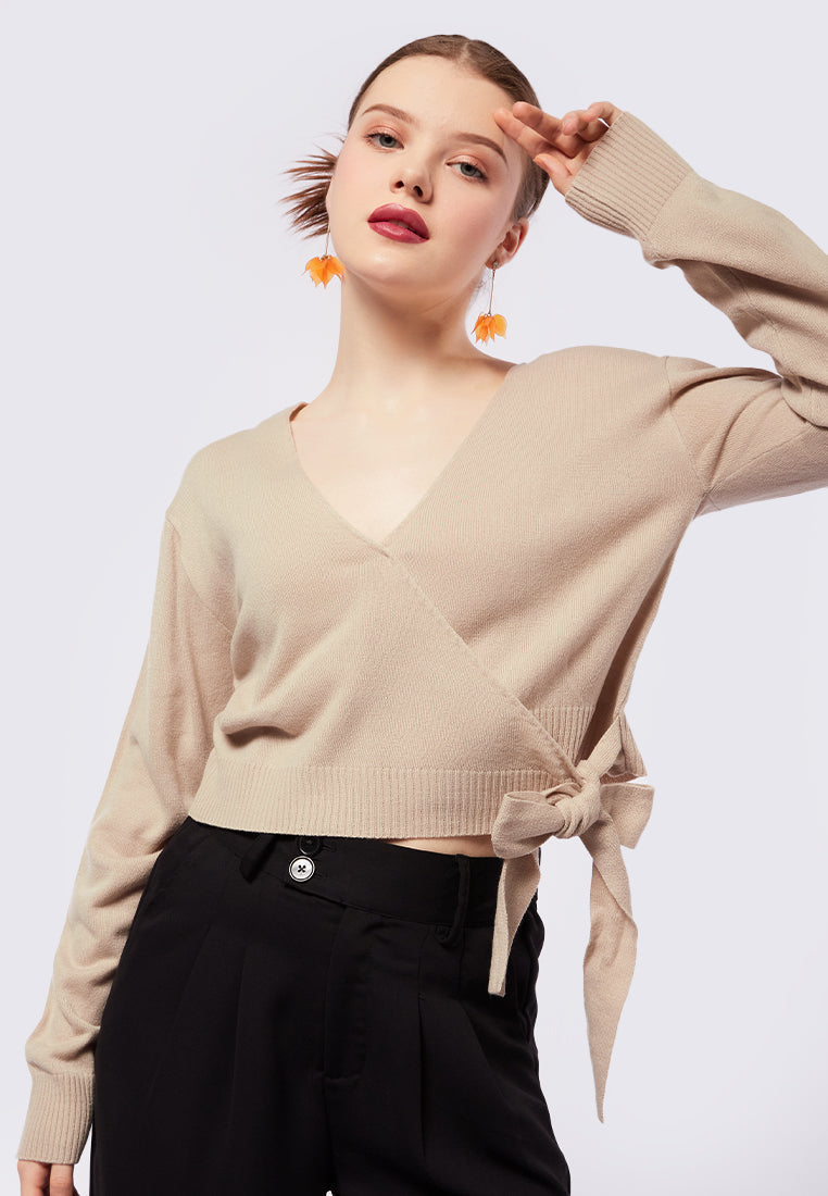 Wrap Knit Long Sleeve Sweater
