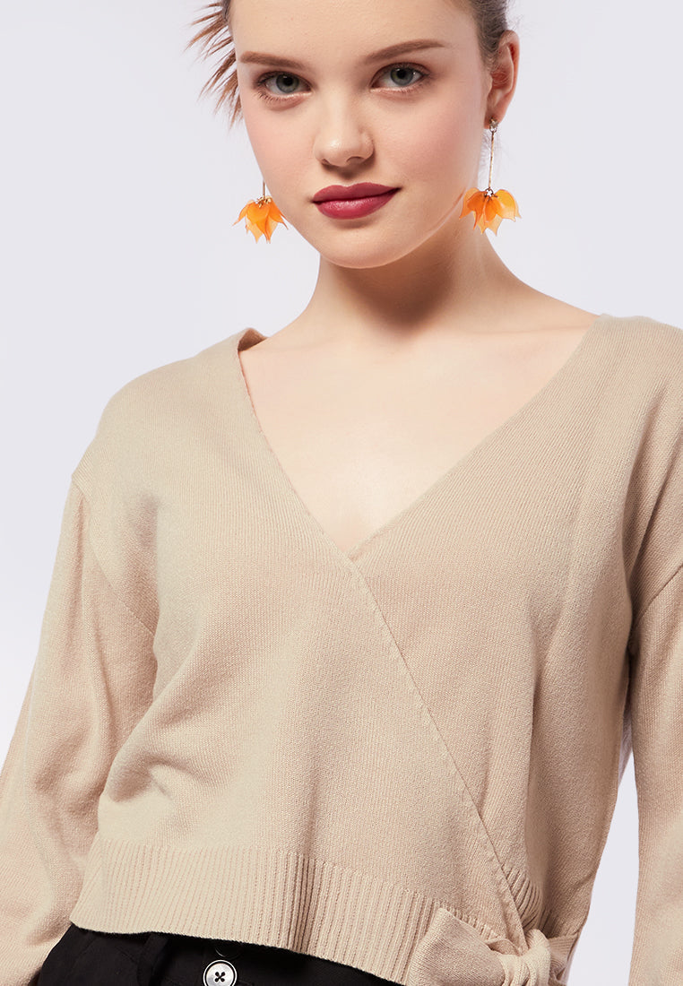 Wrap Knit Long Sleeve Sweater