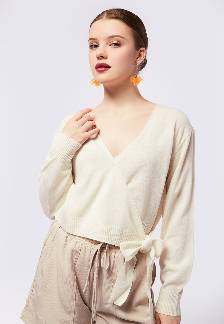 Wrap Knit Long Sleeve Sweater