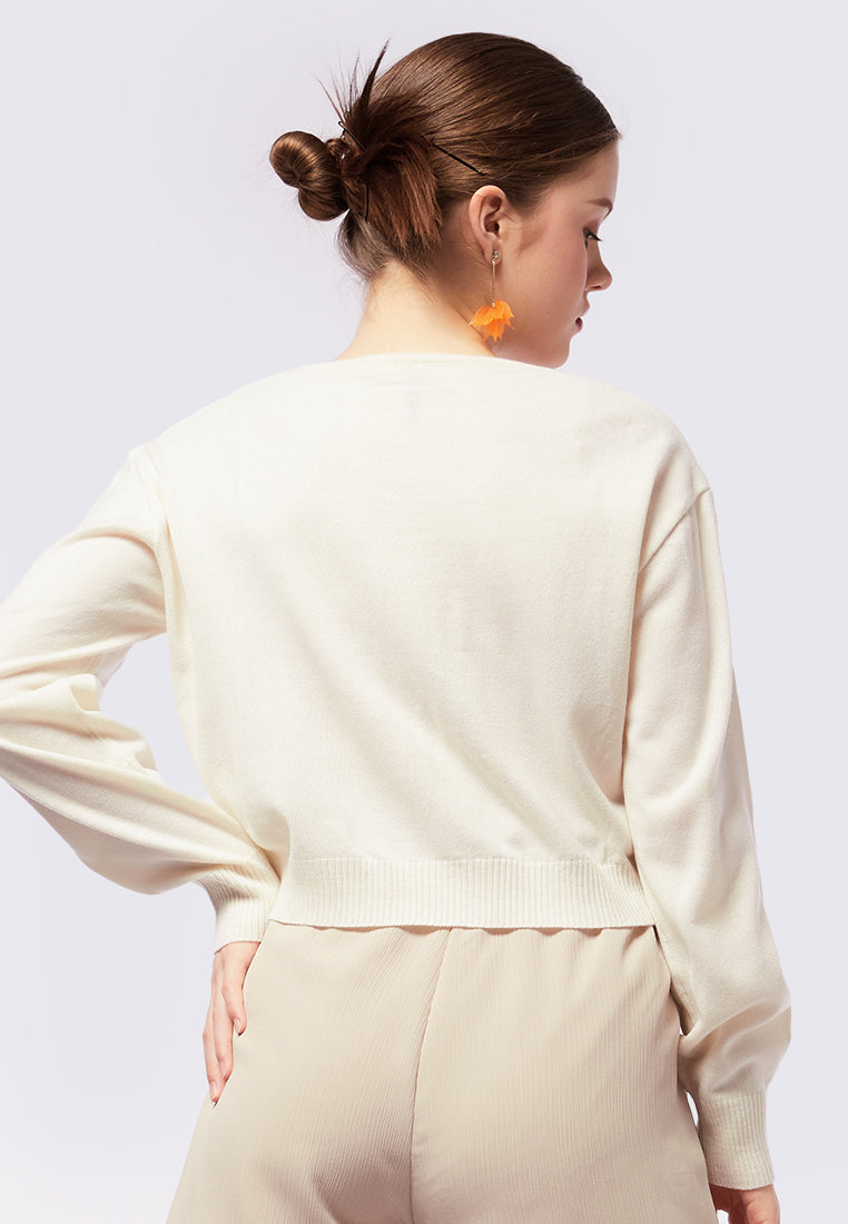 Wrap Knit Long Sleeve Sweater