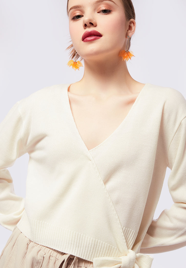 Wrap Knit Long Sleeve Sweater