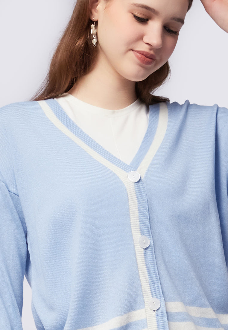 Oversized Colorblock Cardigan