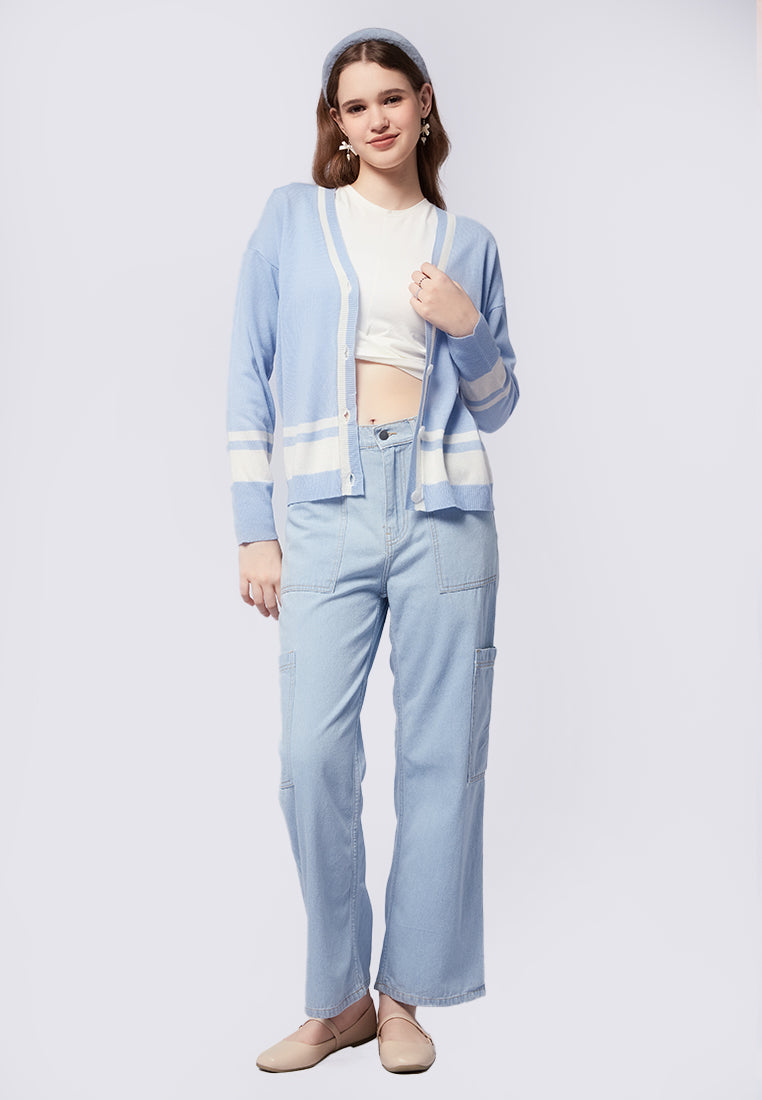 Oversized Colorblock Cardigan