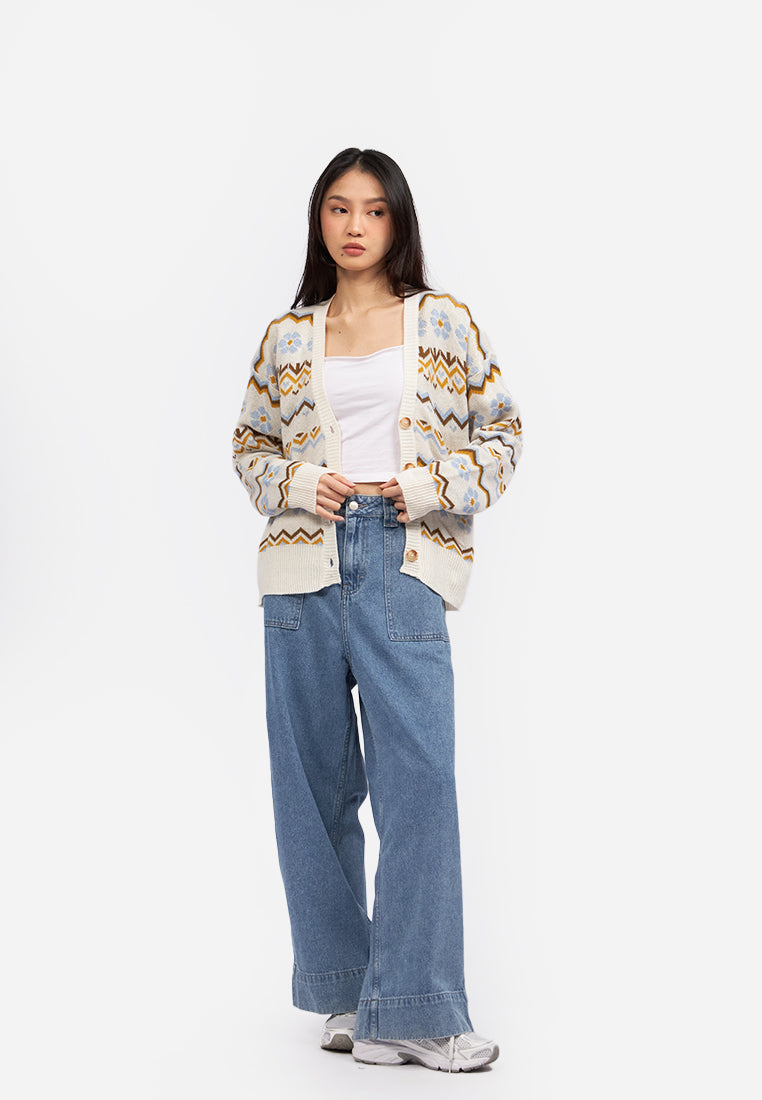 Knitted Long Sleeve Boho Cardigan