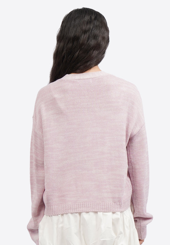 Heart Embroidery Long Sleeve Cardigan