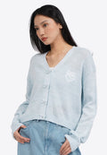 Heart Embroidery Long Sleeve Cardigan