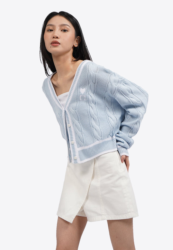 Long Sleeve Varsity Knit Cardigan