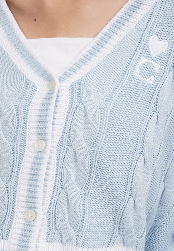 Long Sleeve Varsity Knit Cardigan