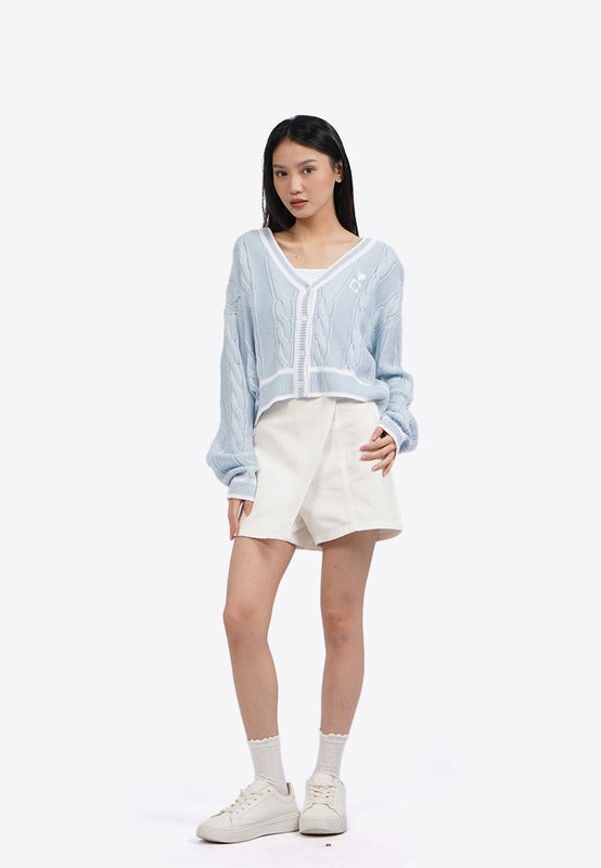 Long Sleeve Varsity Knit Cardigan