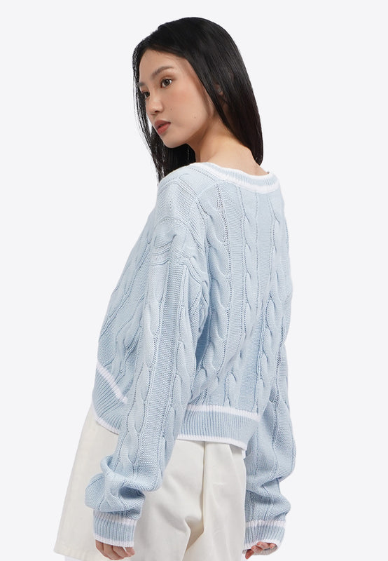 Long Sleeve Varsity Knit Cardigan