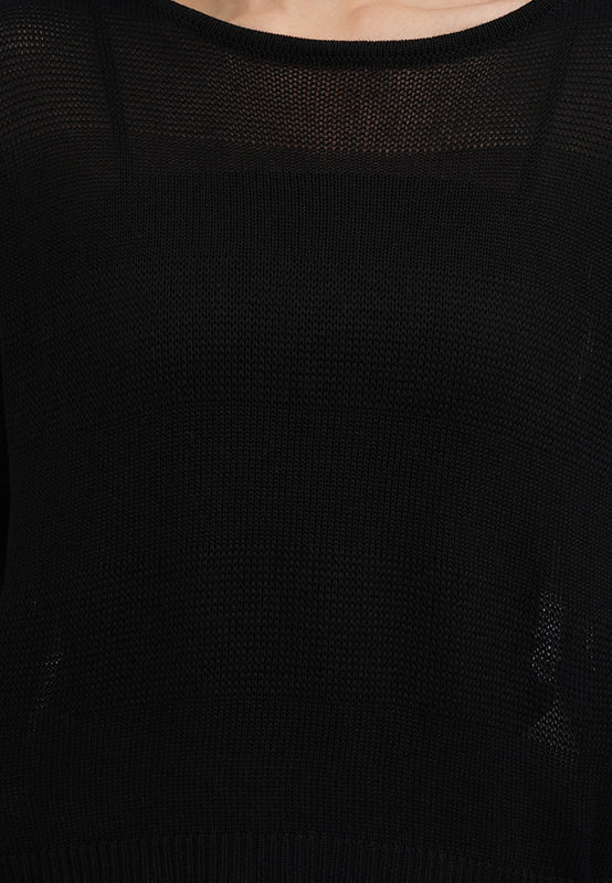 Textured Long Sleeve Knit Sweater