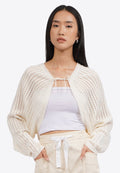 Front Tie Knit Bolero Top
