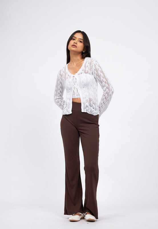 Openwork Long Sleeve Knit Cardigan