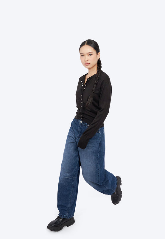 Snap Button Long Sleeve Cardigan