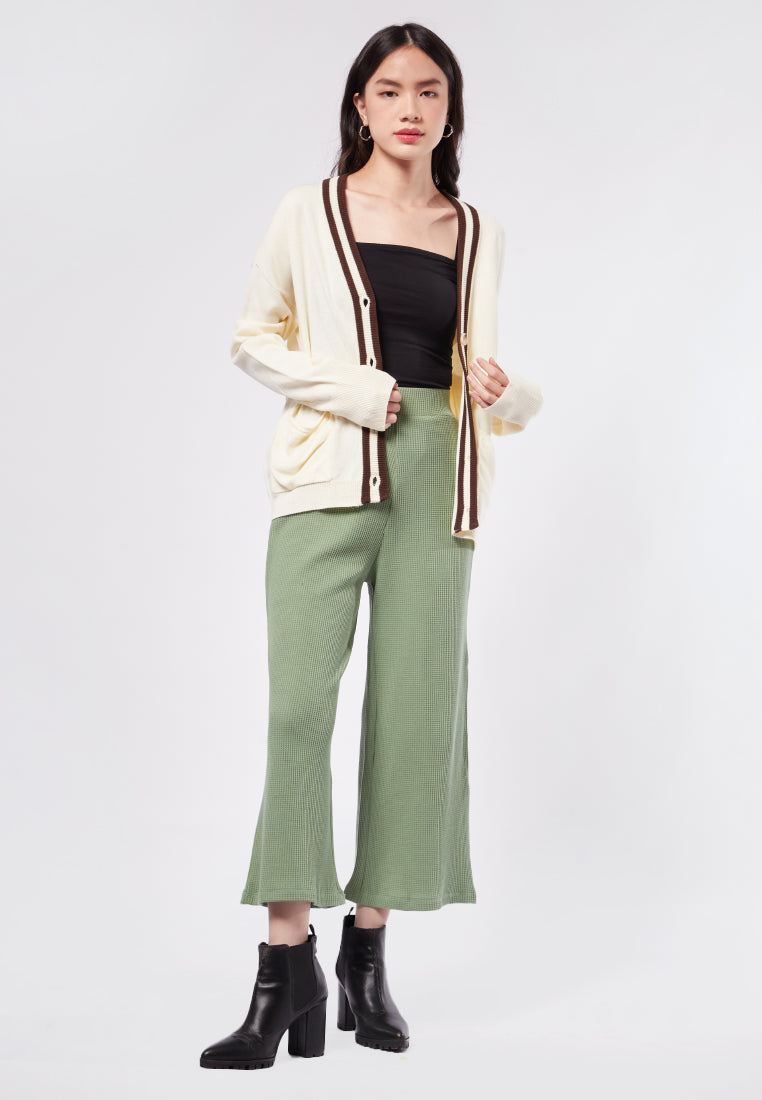 Slouchy Cardigan with Stripe Details